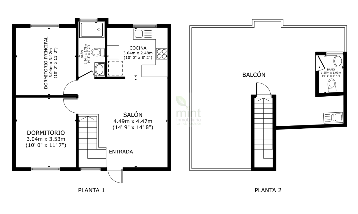10 de 12: Planlo Completo Departamento y Roof Garden Acceso Interior