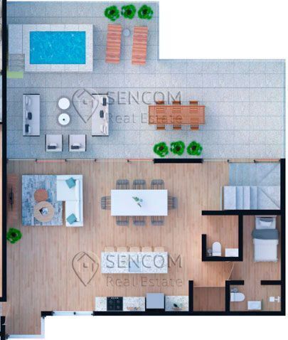 31 de 32: Se Vende Penthouse de Cuatro Habitaciones en Bavaro Plan 1