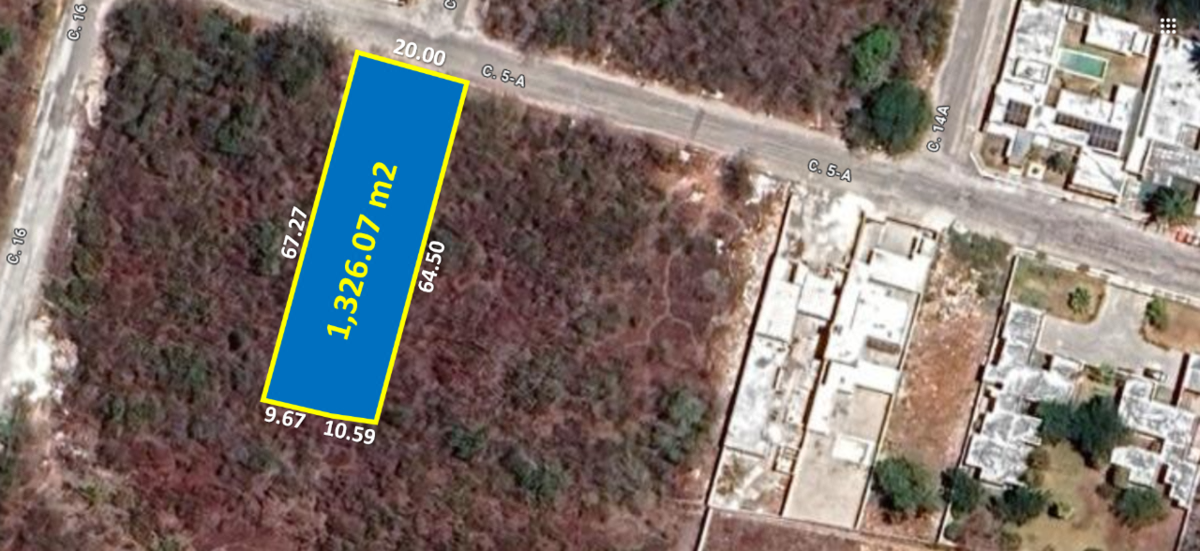 Terreno de 1,326.07 m2 en Campestre Viladiu, Cholul, Mérida