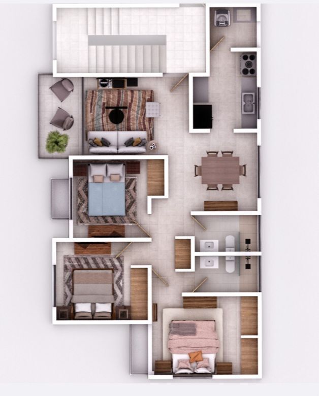 6 de 37: Plano apartamentos de 2 habitaciones