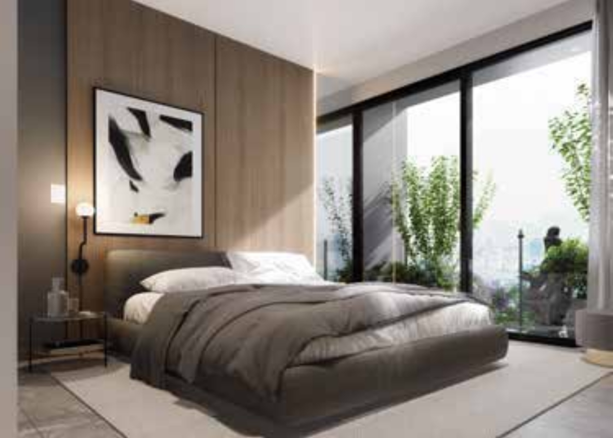 4 de 21: Habitaciones, piso es de madera laminada, muros blancos.