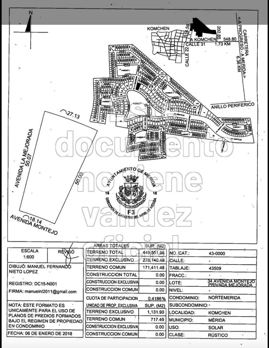 Lote de 1132 m2 en Esquina en privada Nortemerida cerca del Yucatán Country Club