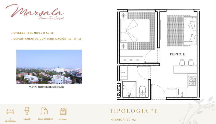 5 de 22: Diseño del Departamento 613 con Tipología E