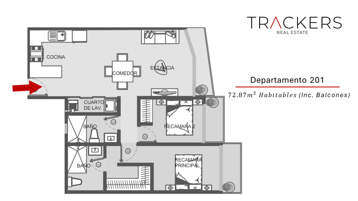 3 de 16: Dpto. 201- $4,445,070- Incluye un estacionamiento.