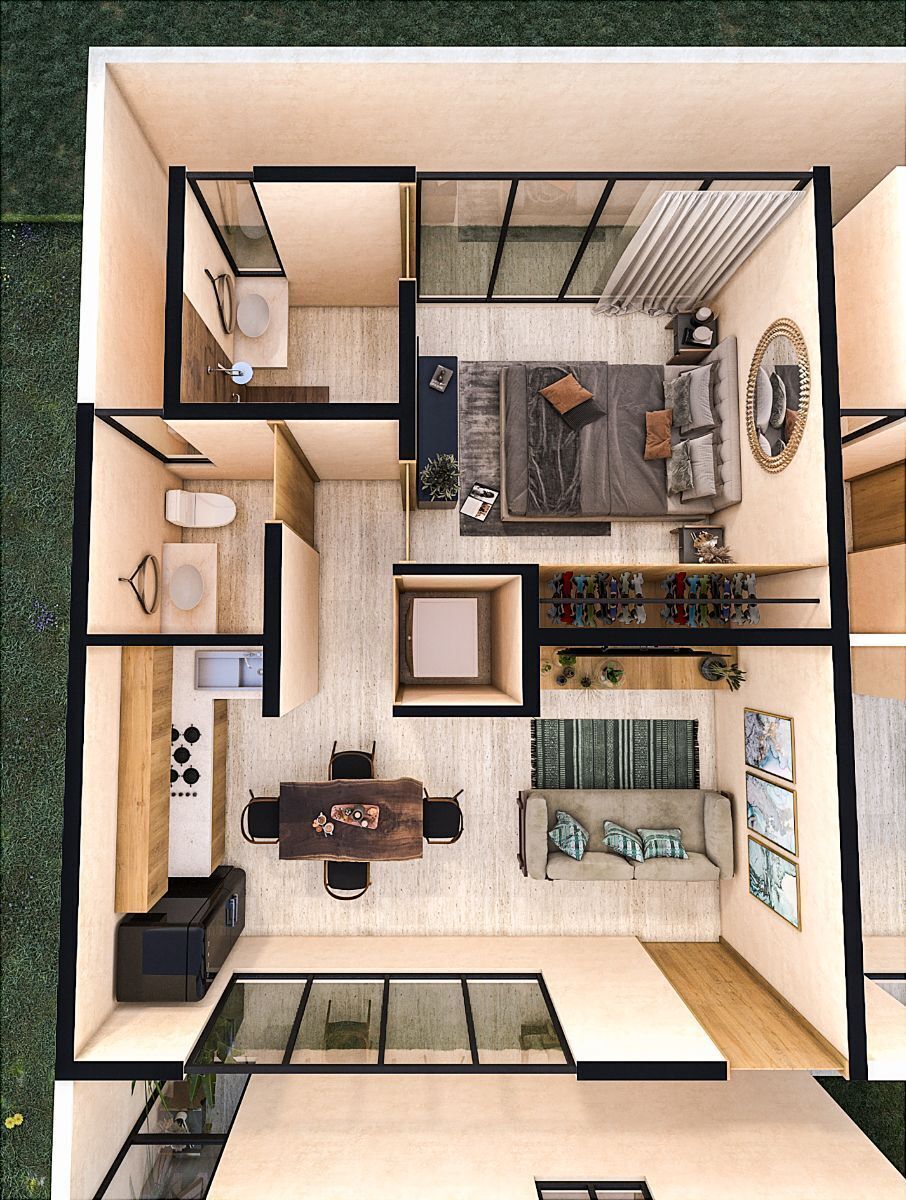 8 of 14: Distribución 1 Recámara