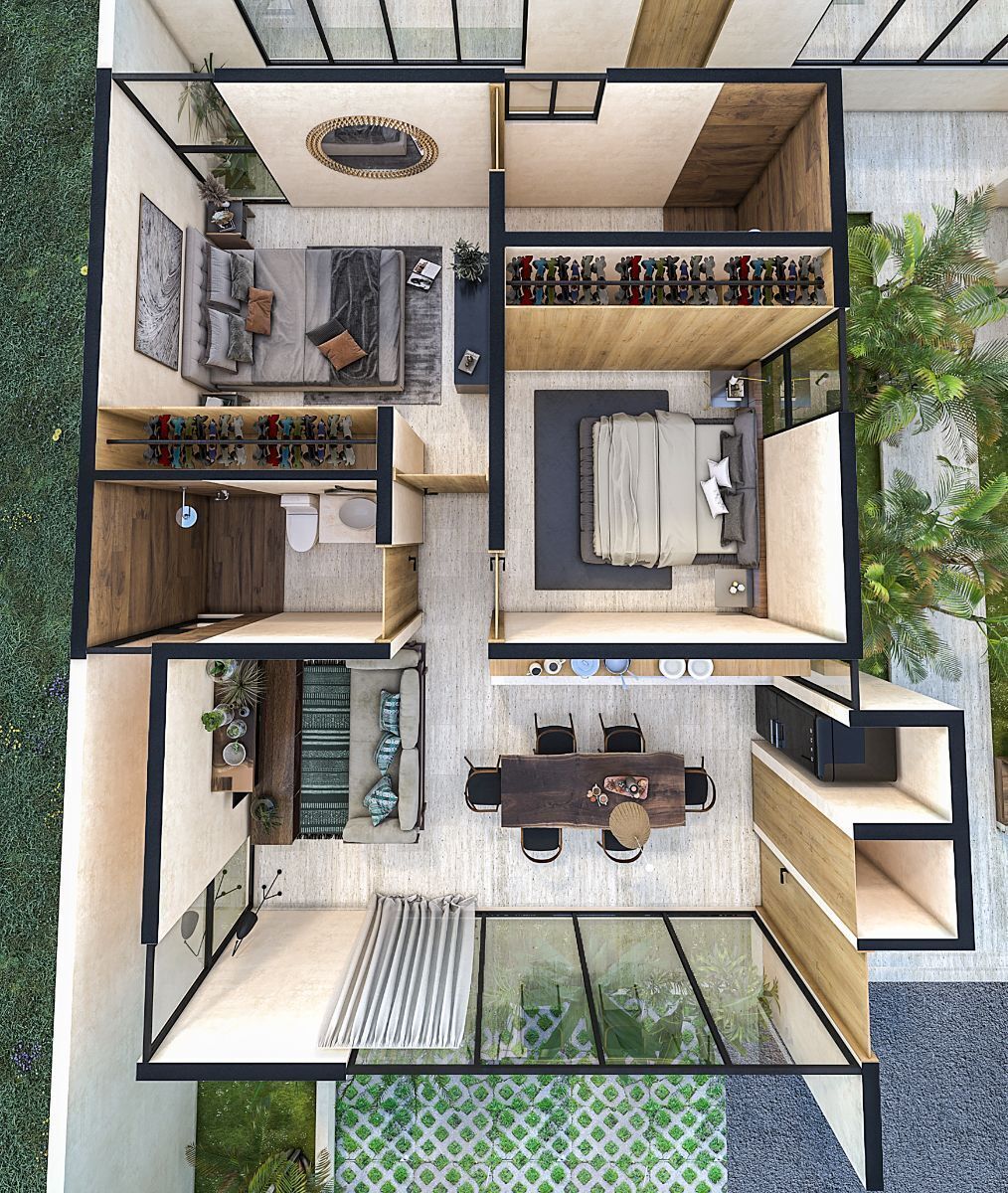 10 of 14: Distribucion 2 Recámaras