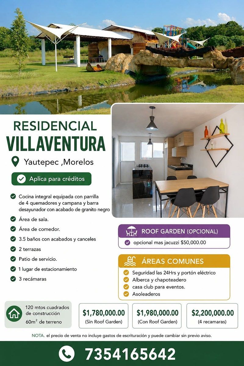 ¡¡¡VENDO CASA EN RESIDENCIAL VILLAVENTURA YAUTEPEC MORELOS!!!, foto 1 de 34