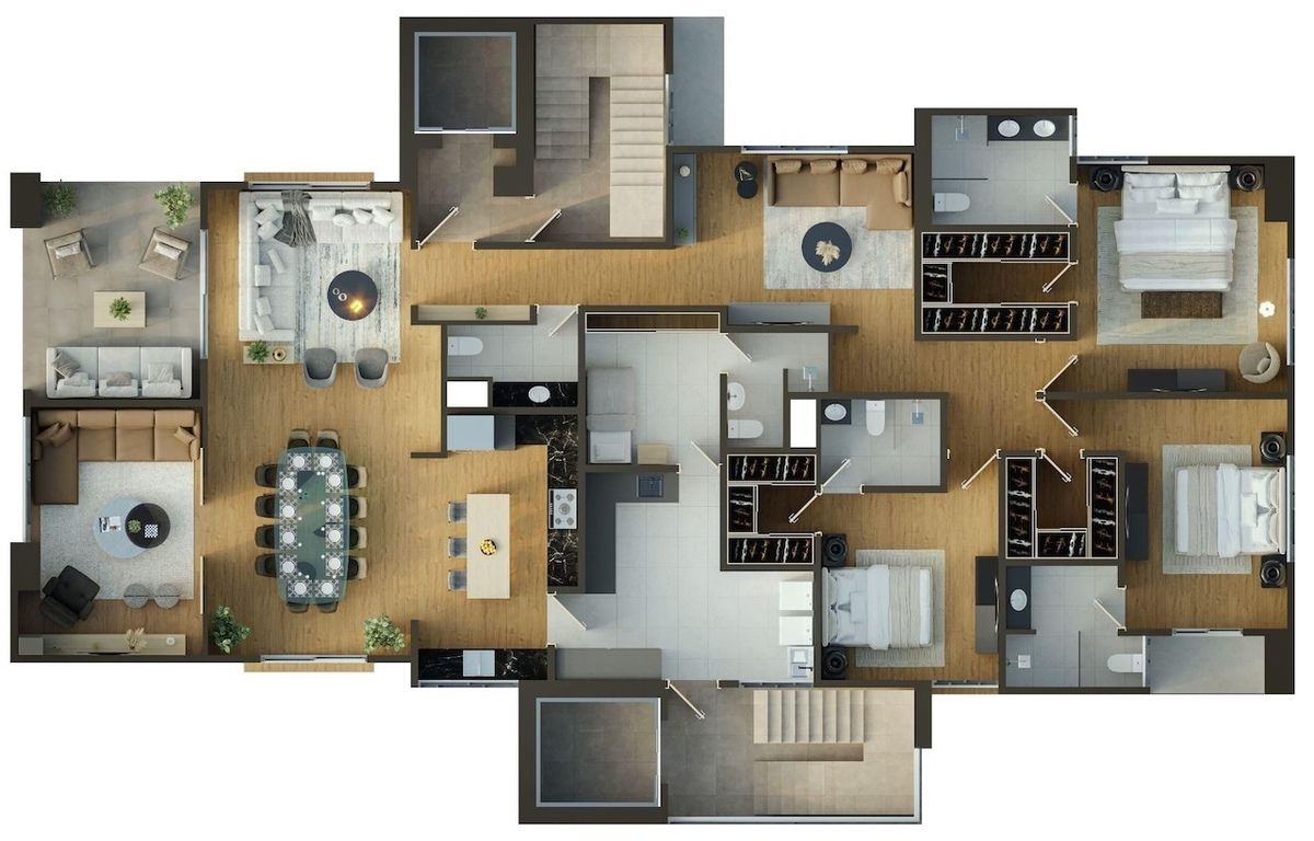 24 de 25: Planta amueblada del apt