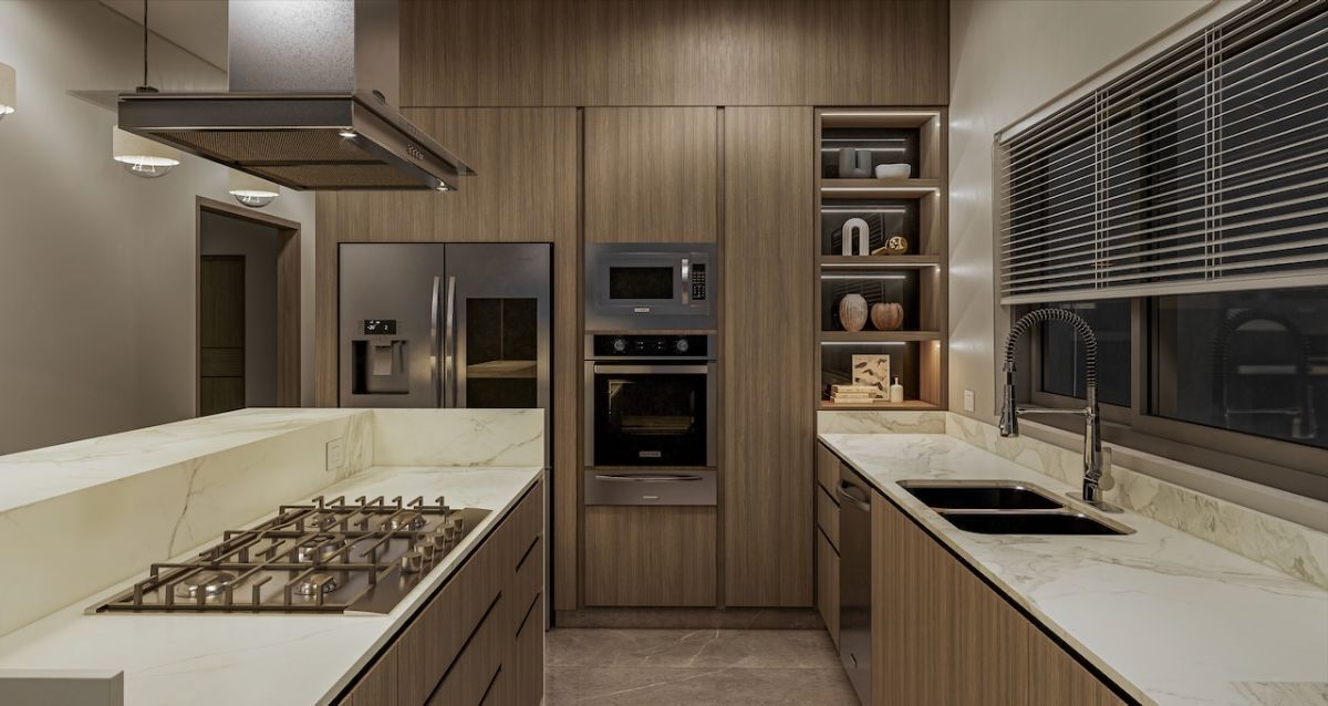 4 de 11: Cocina con iluminación decorativa