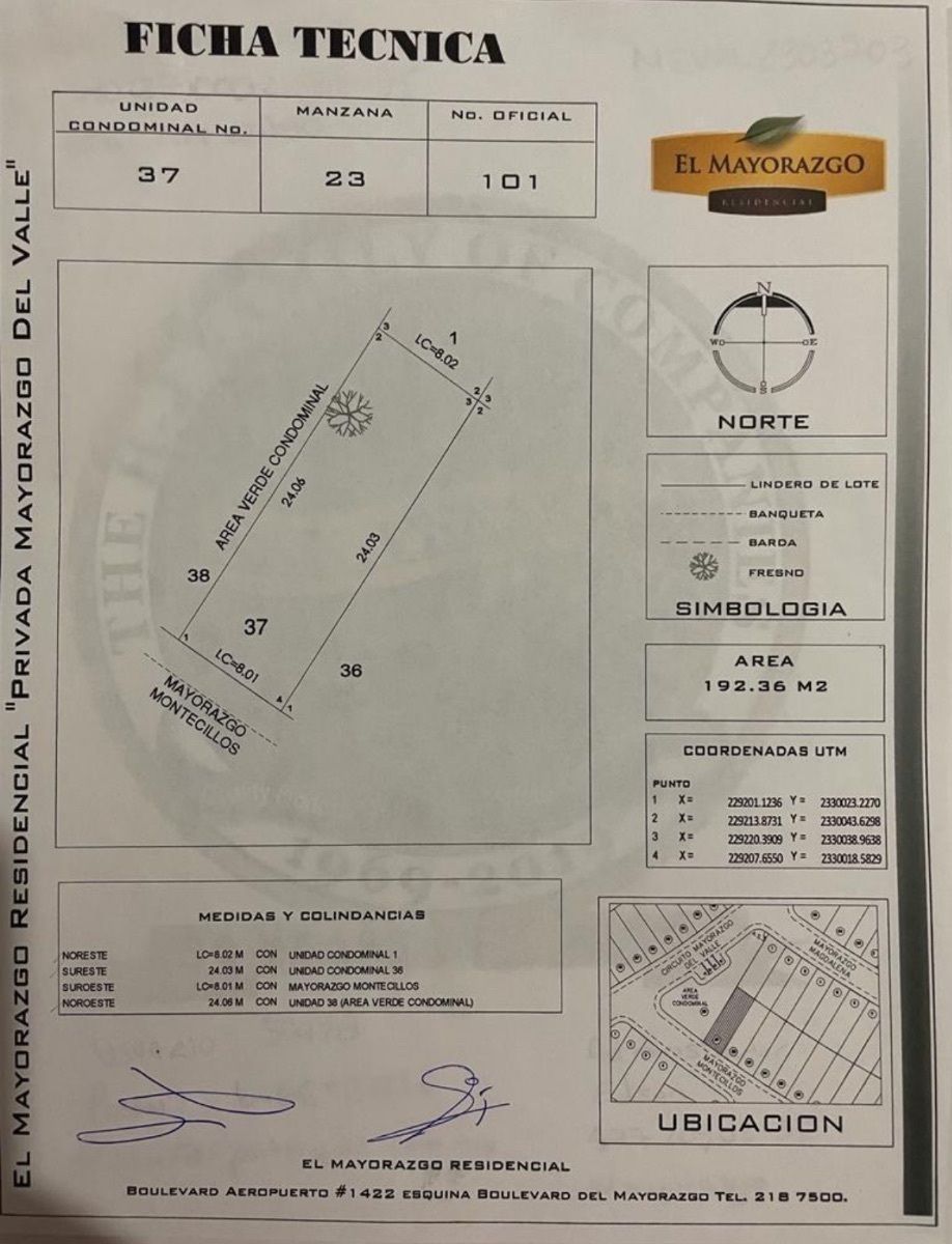 3 de 3: Ficha Técnica de la Propiedad