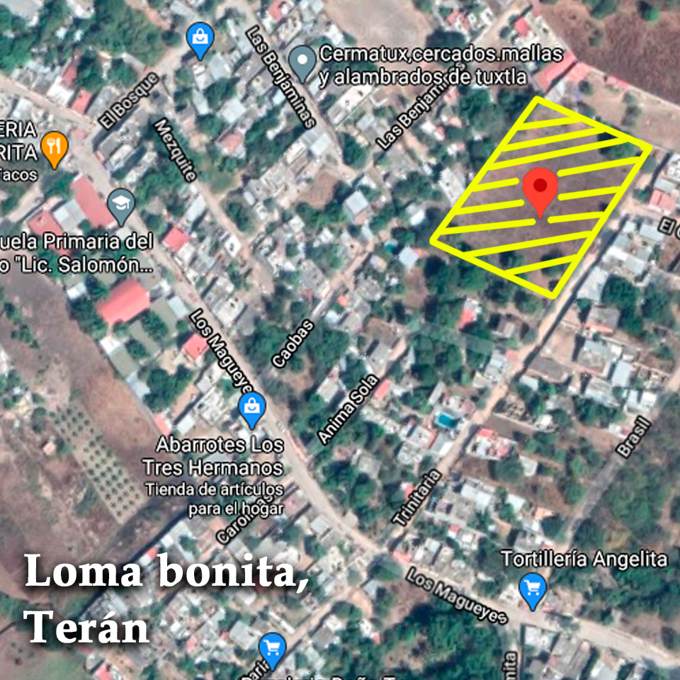 Terreno en venta Loma Bonita Terán, vista área de zona