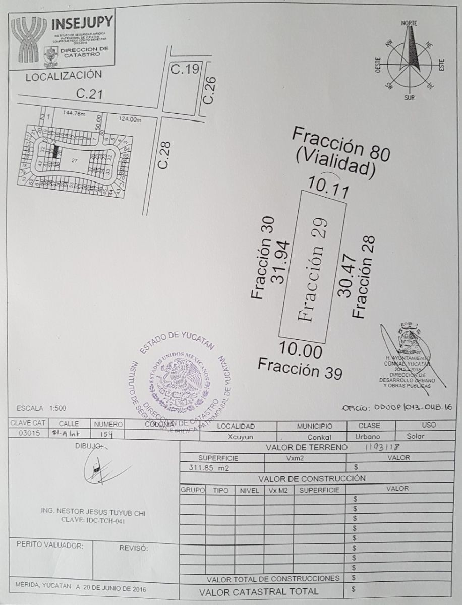 Terreno en Venta en Conkal colinda con Tamora