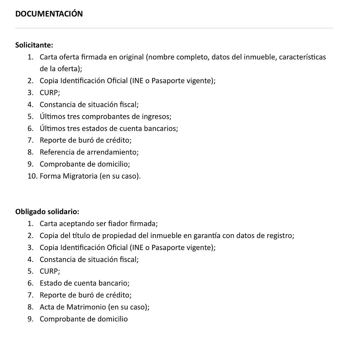 35 of 35: Requisitos indispensables