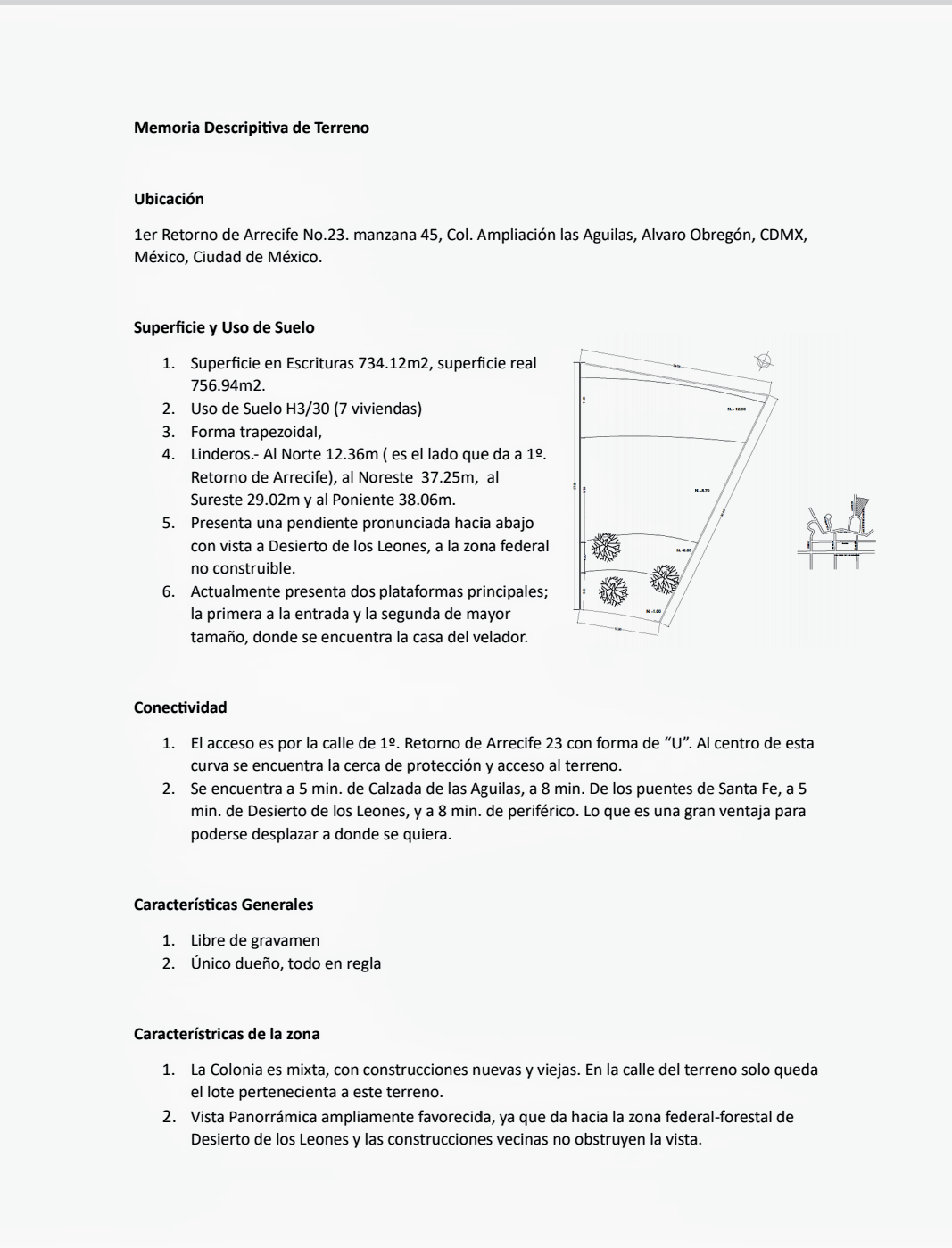 3 of 10: Memoria descriptiva del terreno