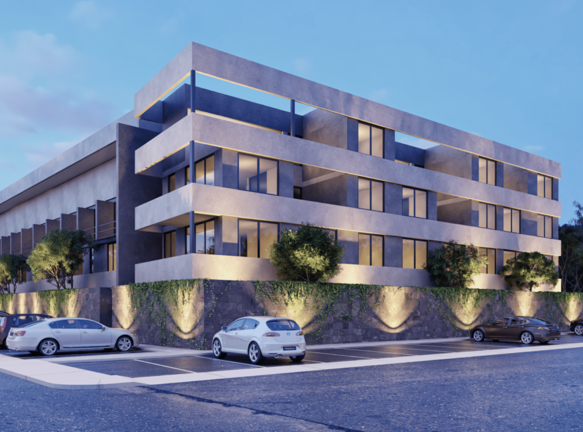 4 de 8: Render desde el lado posterior del Edificio.