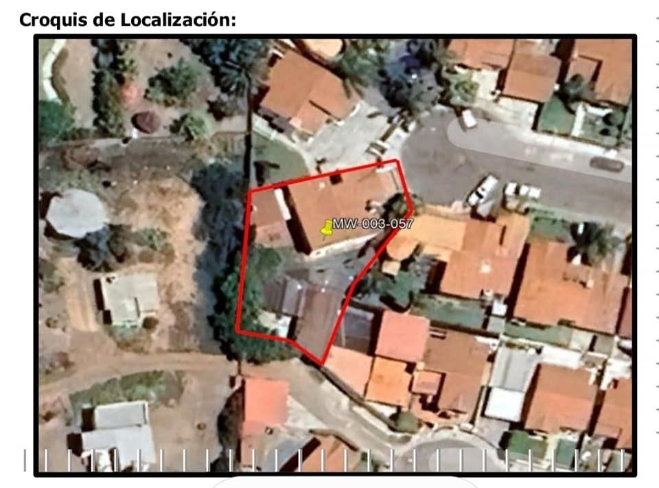 The outline of the property location