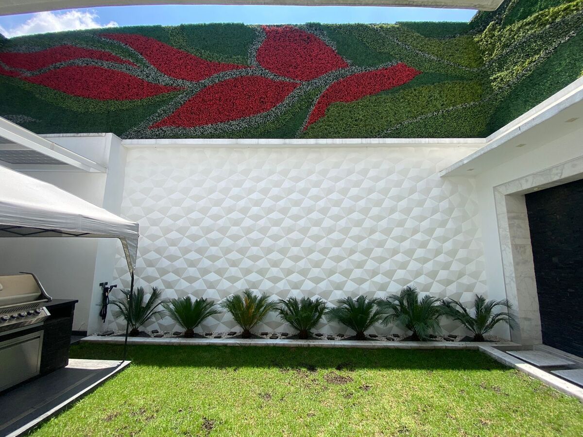 5 de 37: jardín con muro verde
