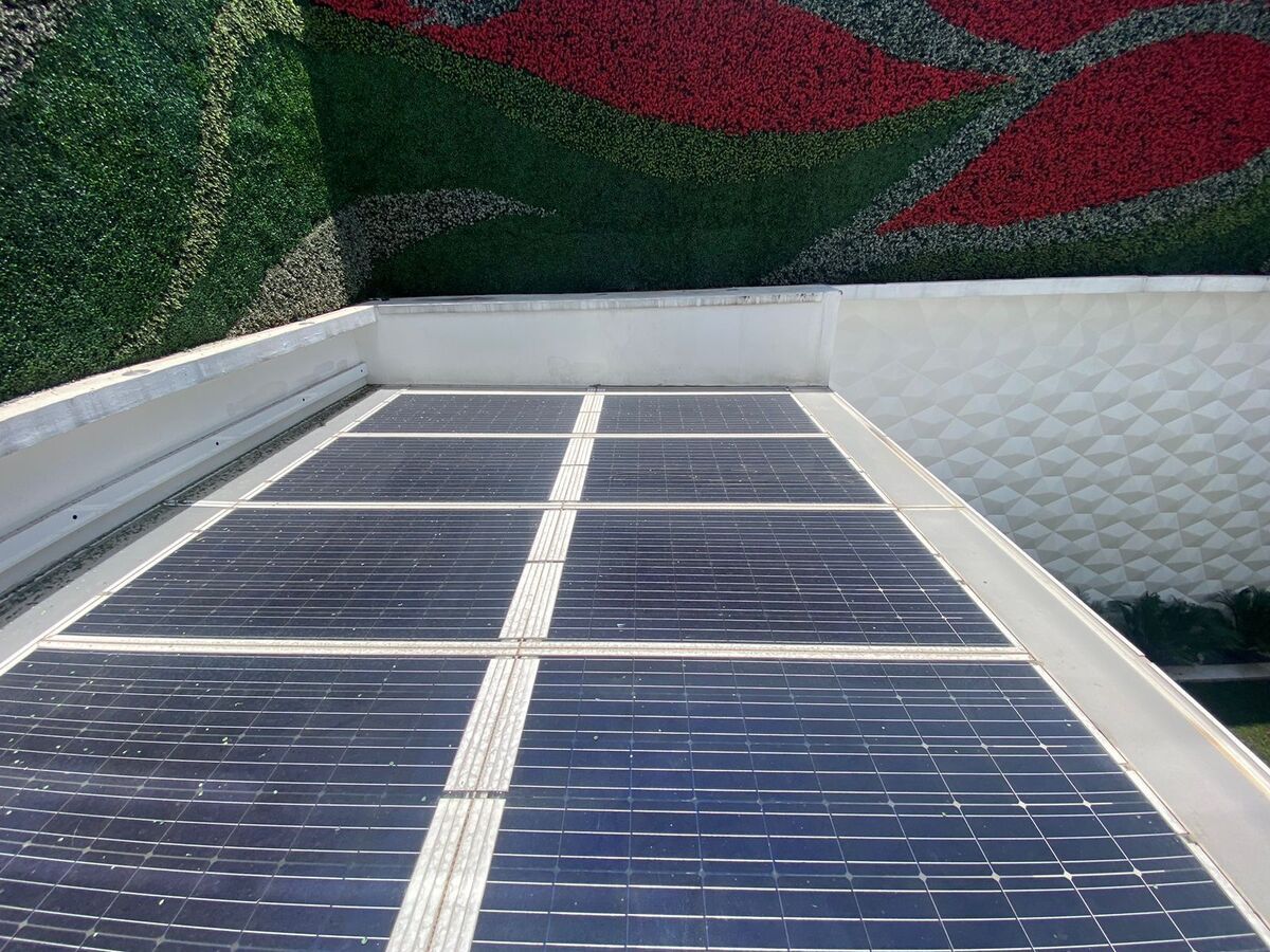 8 de 37: Paneles solares sobre pérgola