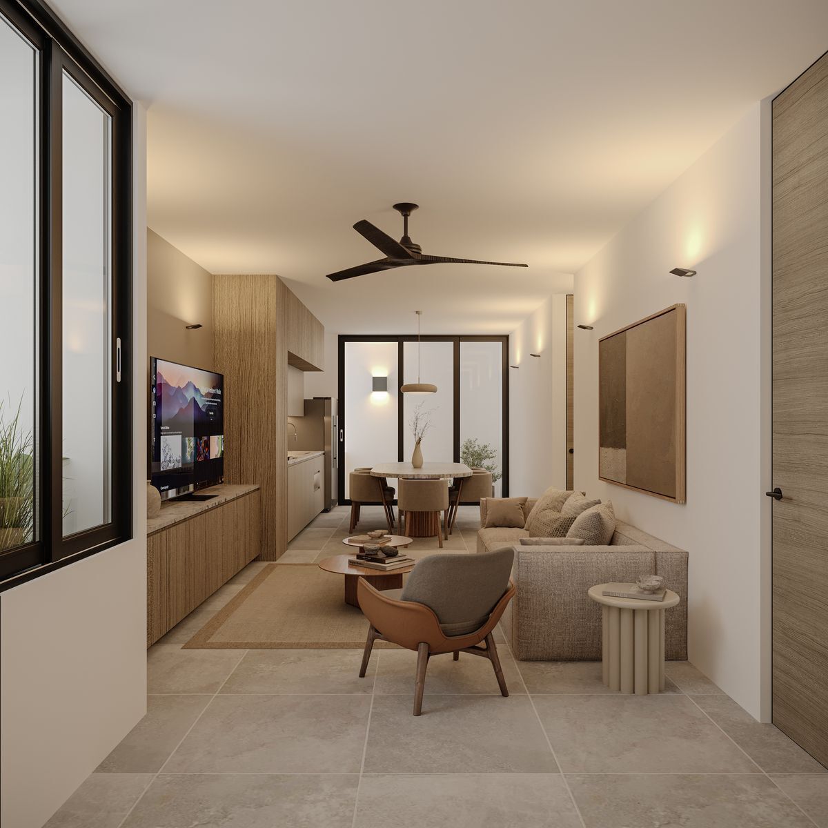 4 de 6: Sala, Comedor y Cocina