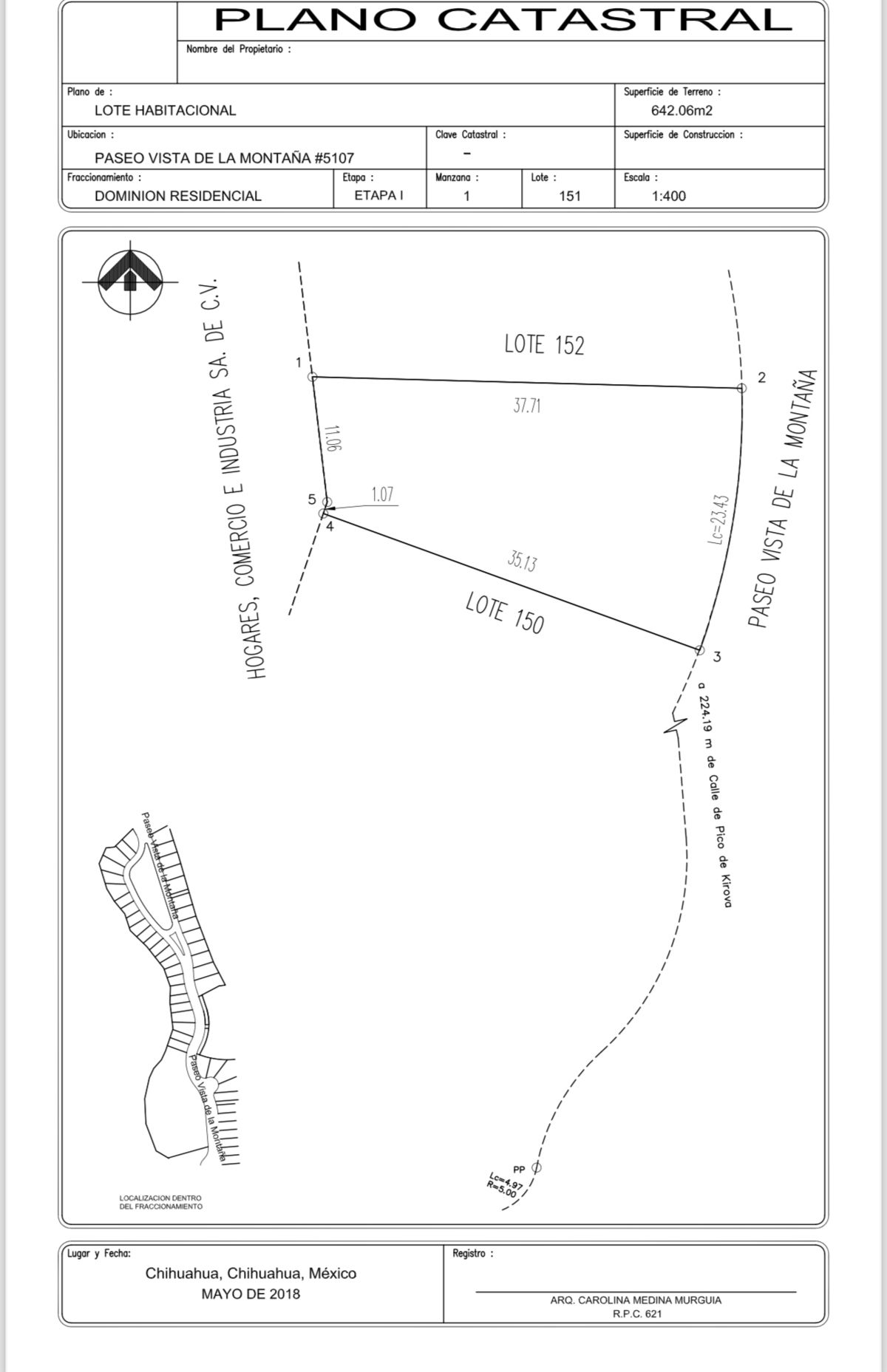1 de 1: Plano catastral