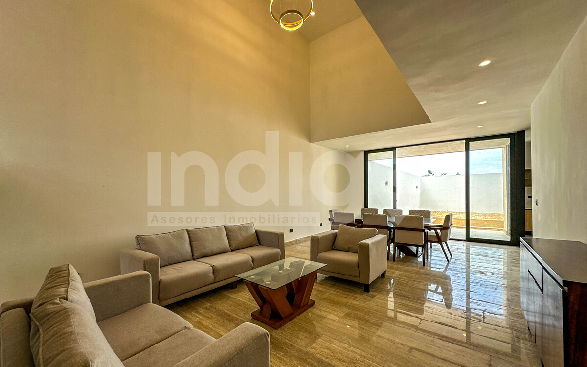 3 of 50: Sala / Comedor con Techos a Doble Altura
