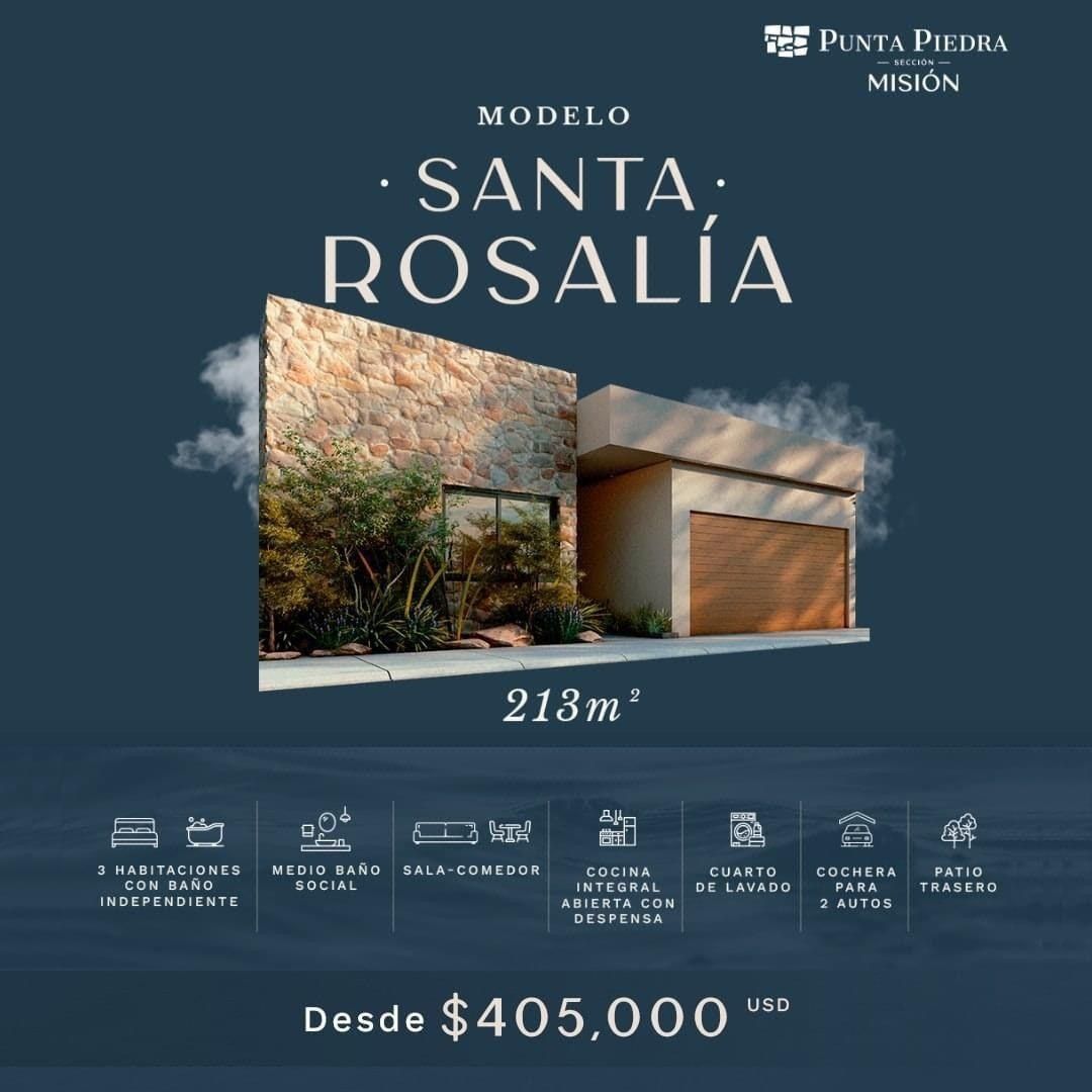 Hermosa Casa en Venta en Punta Piedra, Modelo Santa Rosalía, Ensenada, B.C.