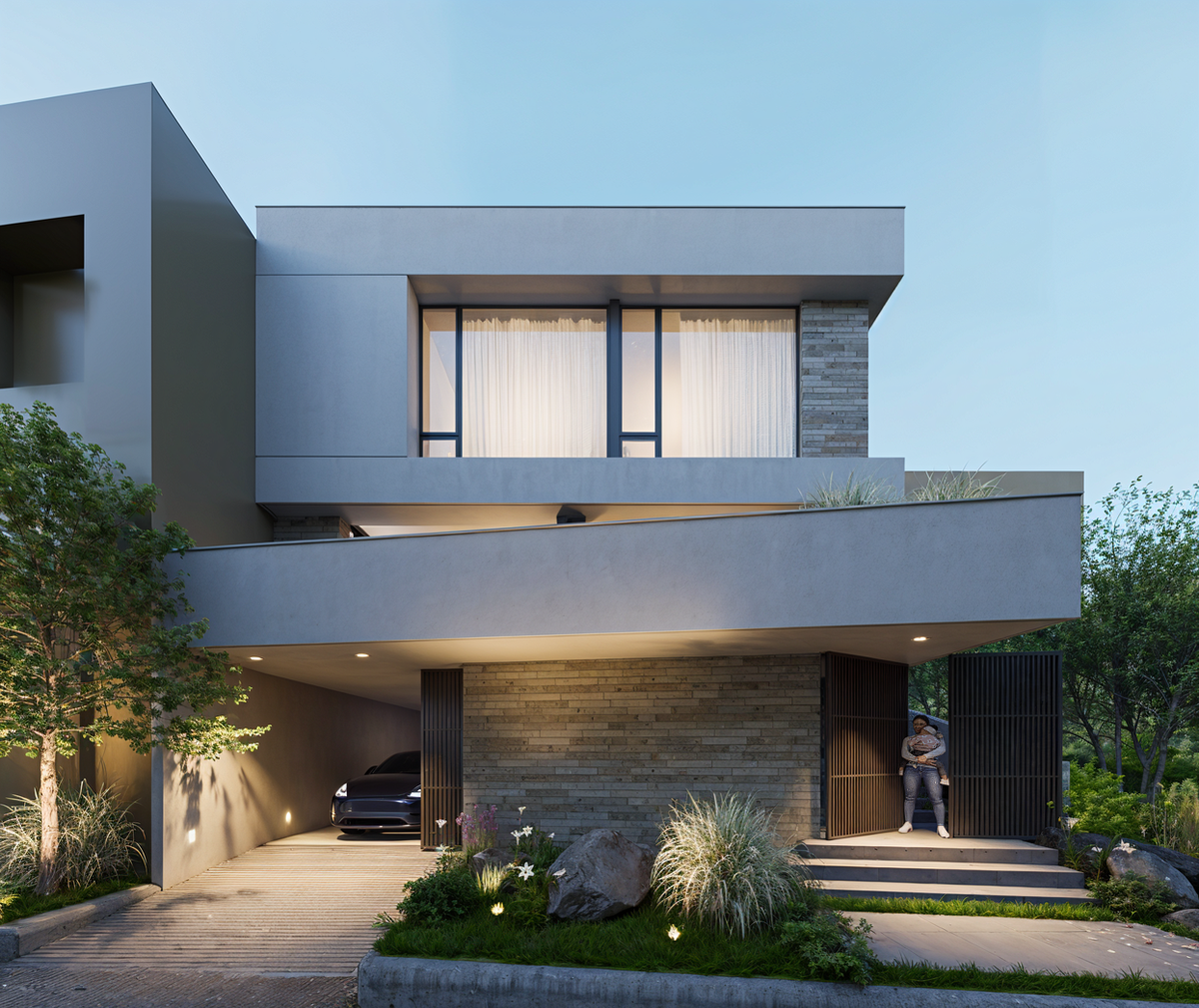 1 de 6: fachada, elegante cochera oculta