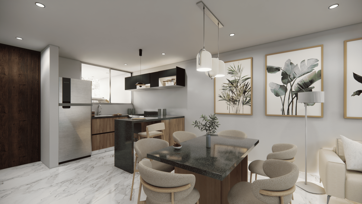 2 de 18: Cocina/Comedor Render