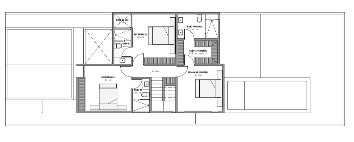 14 de 18: Plano Arquitectónico Planta Alta