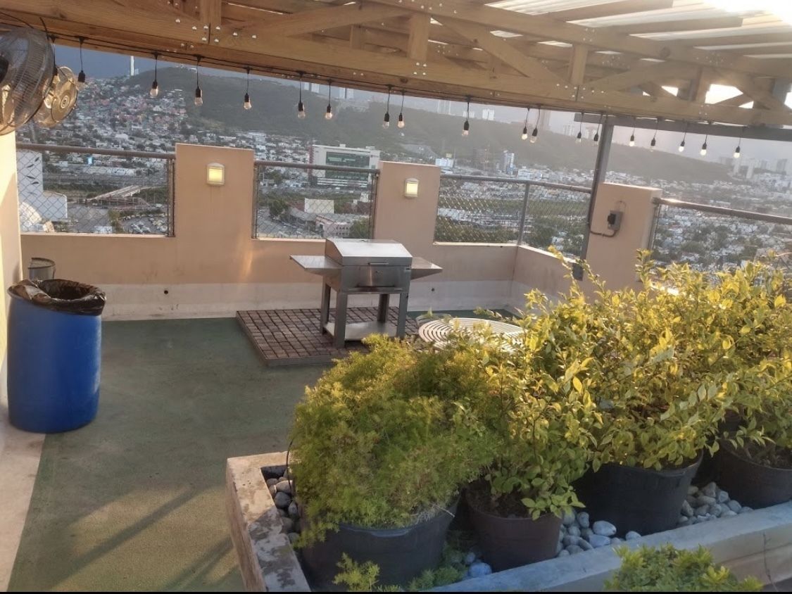 Terraza con asadores