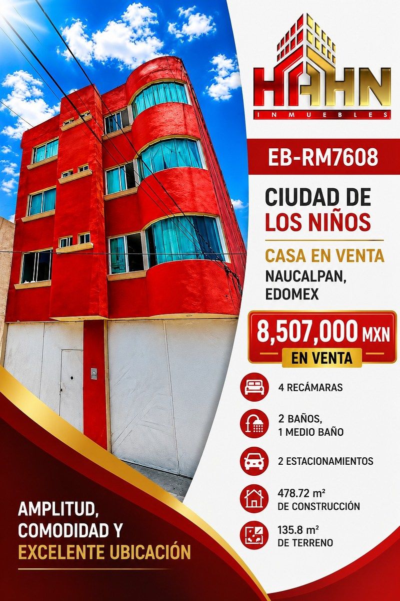 CIDADE DAS CRIANÇAS CASA À VENDA NAUCALPAN EDOMEX, foto 1 de 11