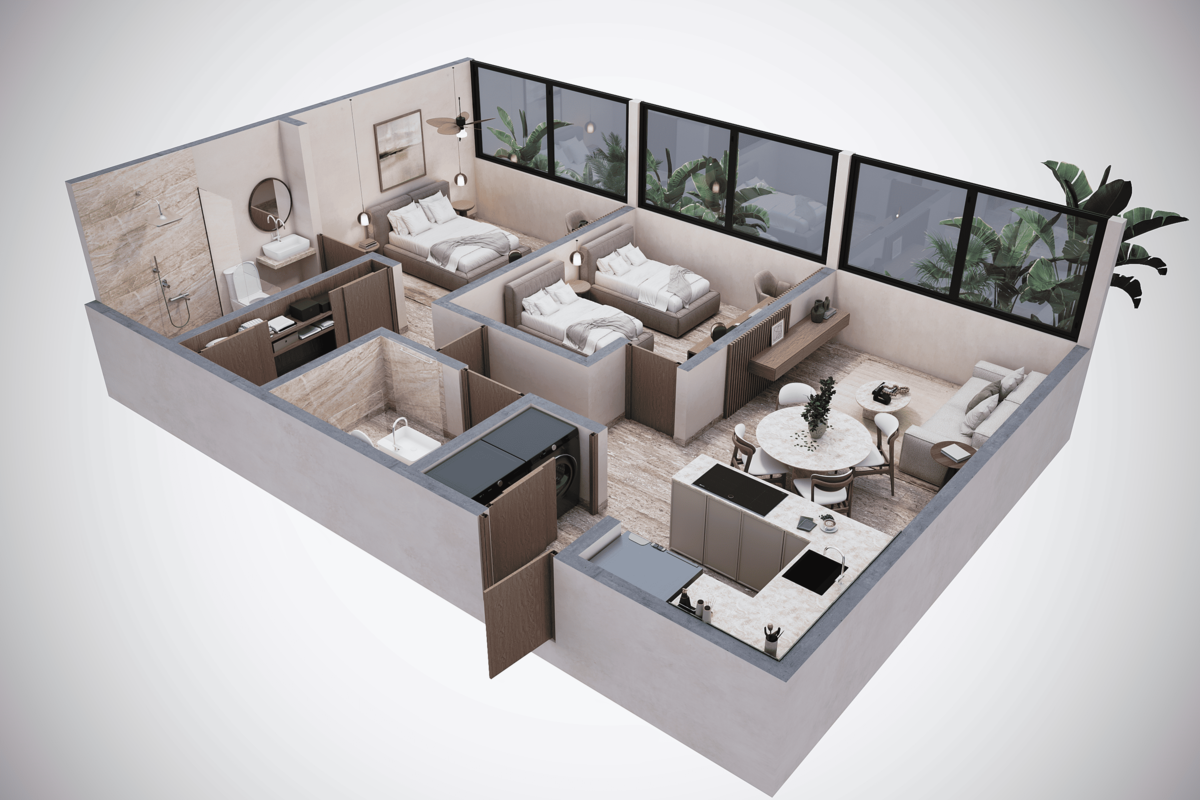 12 of 15: Modelo 2 habitaciones