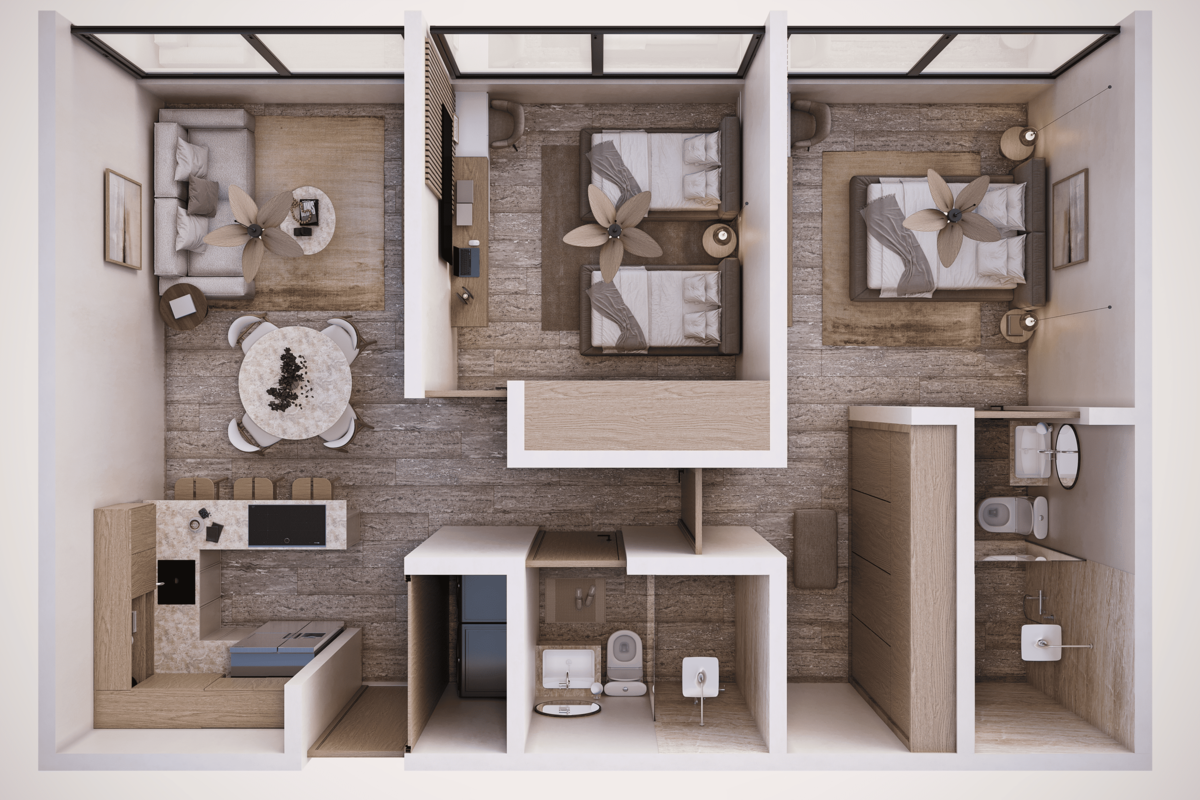 11 of 15: Modelo 2 habitaciones