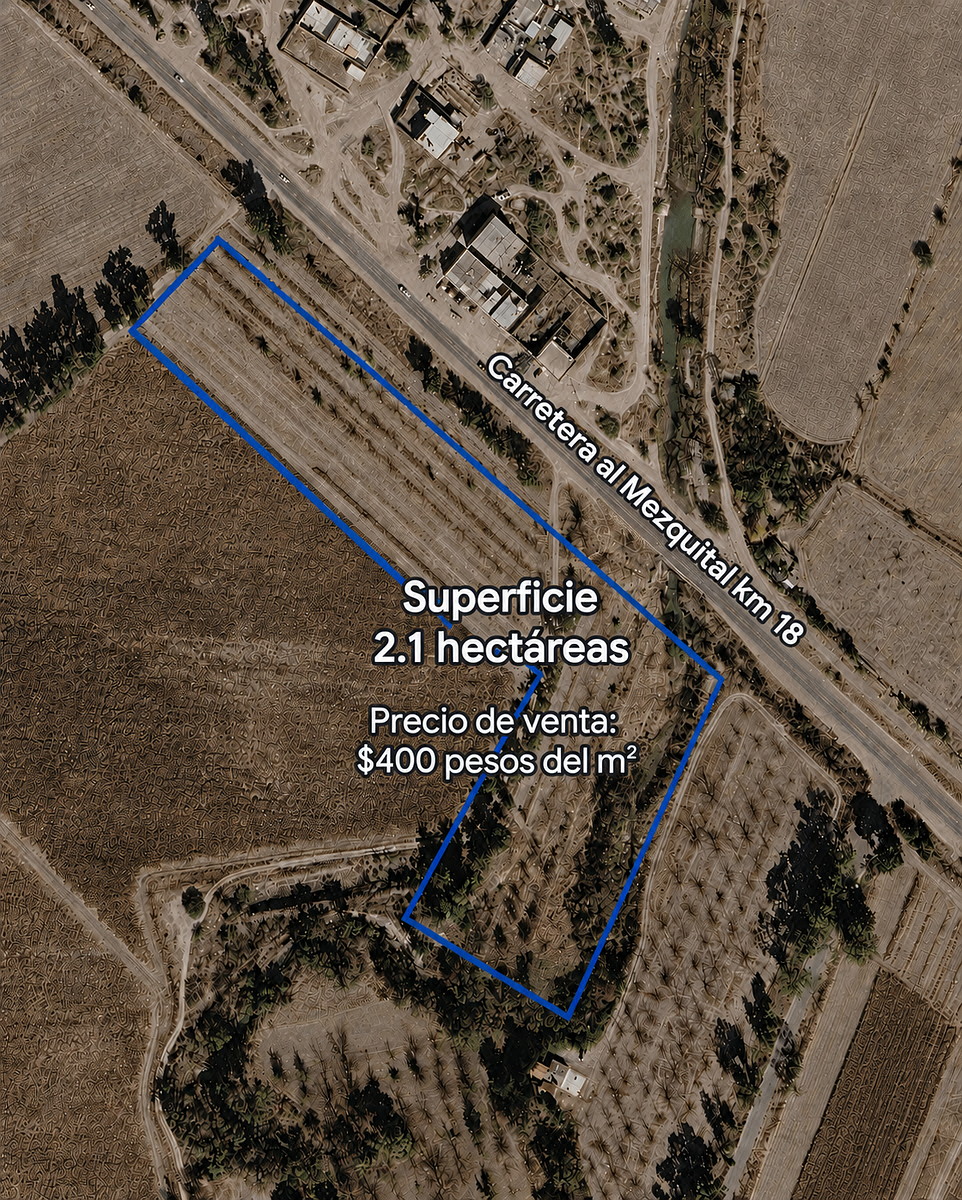 Terreno en venta carretera Mezquital
