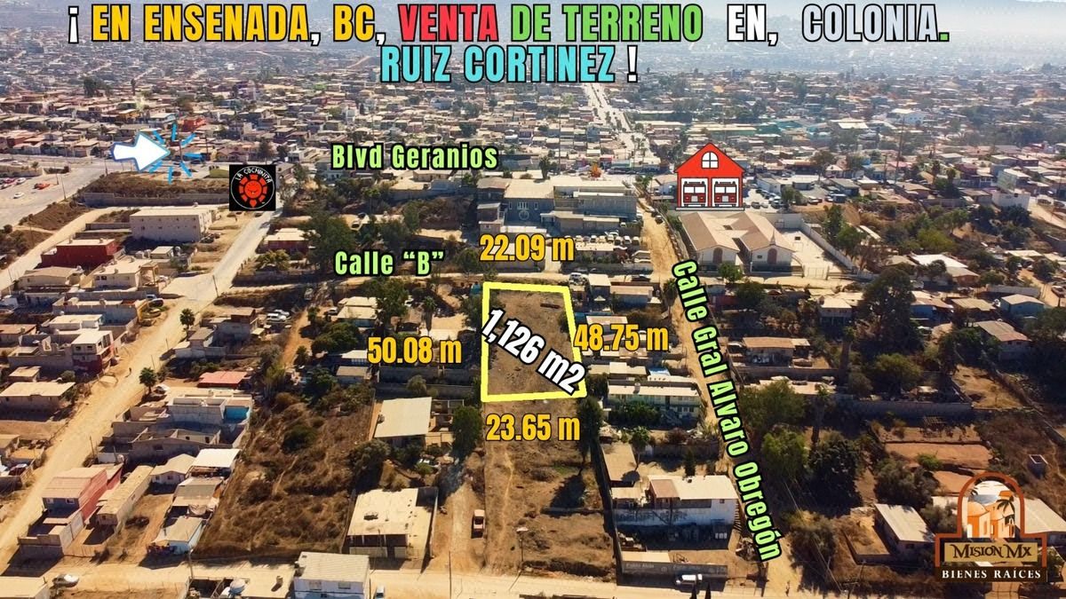 Terreno Col. Adolfo Ruíz Cortinez a una cuadra de Blvd. Geranios