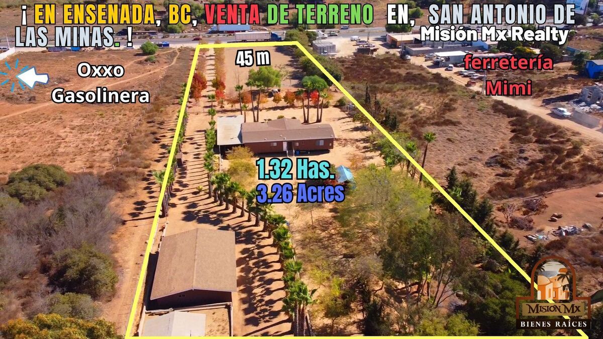 Venta de Terreno en San Antonio de las Minas, Ensenada, BC., en la Ruta del Vino