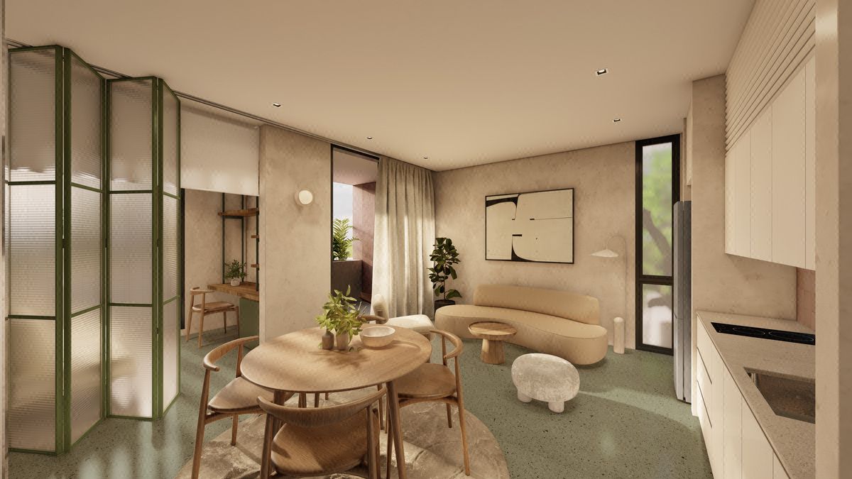 Departamento en Venta de 1 Recámara en Montes de Amé con Balcón