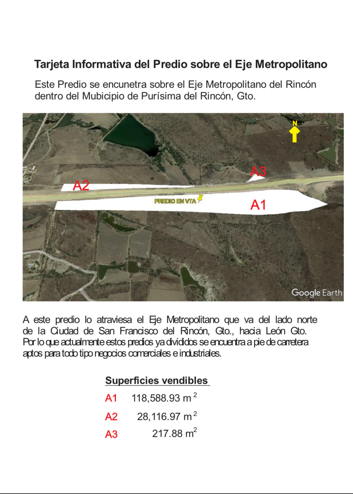 Terreno en Venta en Eje Metropolitano del Rincón, Purísima — Industrial