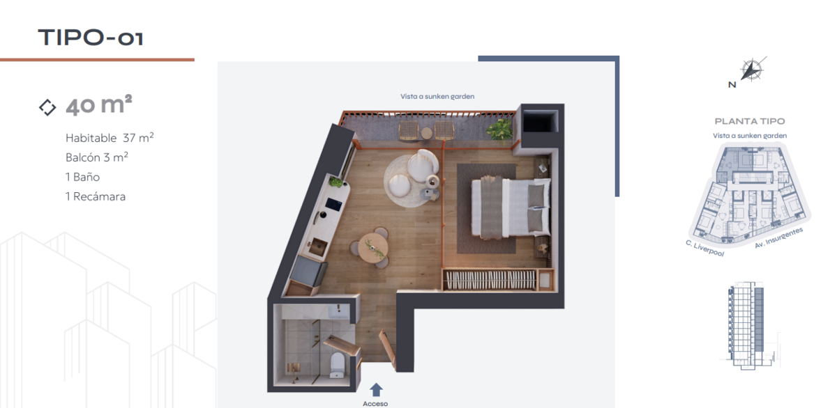 108, Liverpool, Juárez, 06600 con 1 Baños, 1 Recámaras y 32 Metros Cuadrados 108, Liverpool, Juárez, 06600 con 1 Baños, 1 Recámaras y 32 Metros Cuadrados