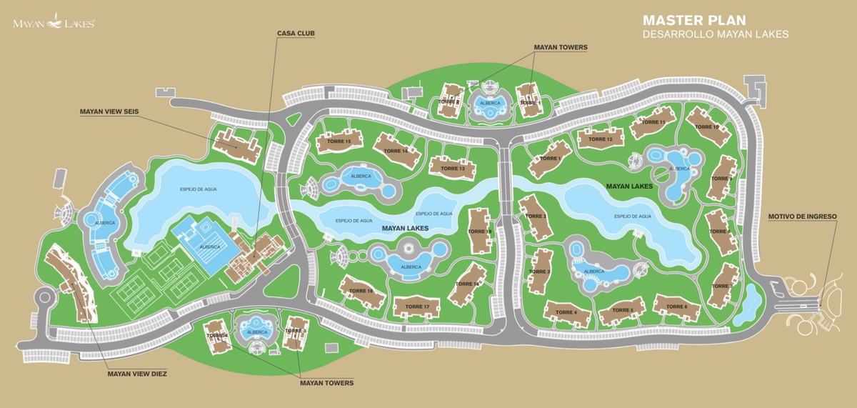 MAYAN LAKES, 2rec/2wc, CTO SERVICIO, ALBERCAS JARDINES, CASA CLUB, CLUB DE  PLAYA | EasyBroker