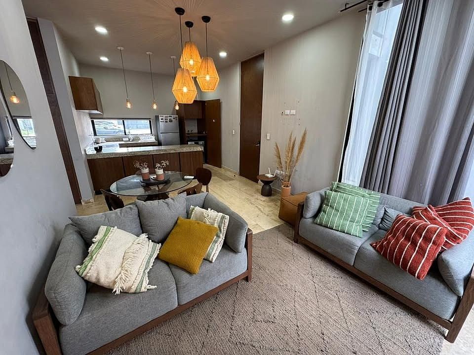 Apartamento mobiliado de 2 quartos para alugar, ao norte de Mérida na zona de Cholul., foto 1 de 19