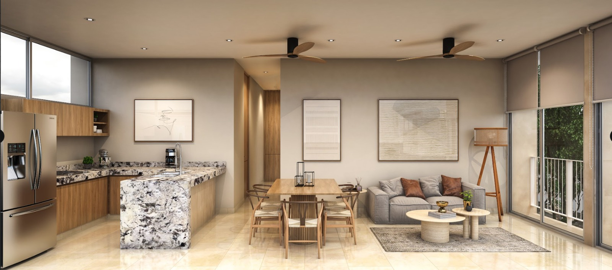 6 de 9: Sala, Comedor, Cocina