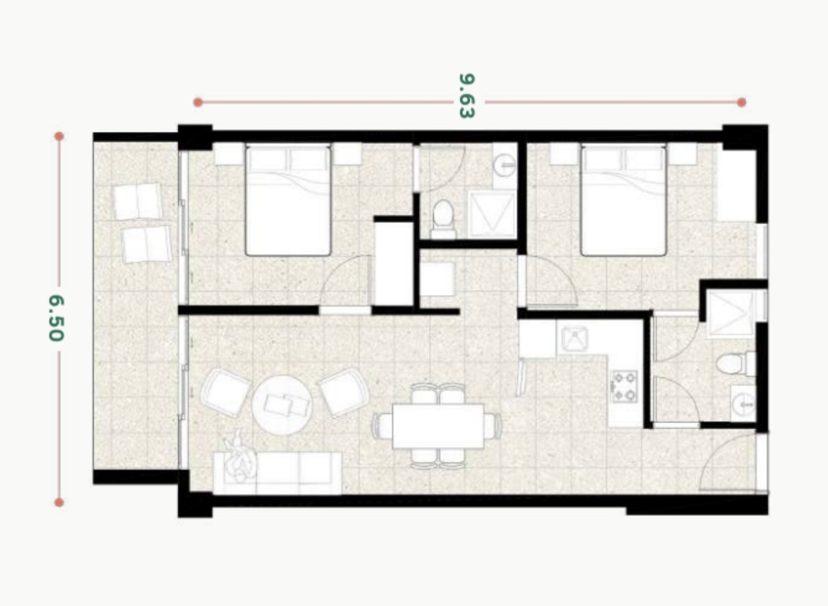 34 de 37: Departamento en venta nuevo con roof cerca del mar en Cancun
