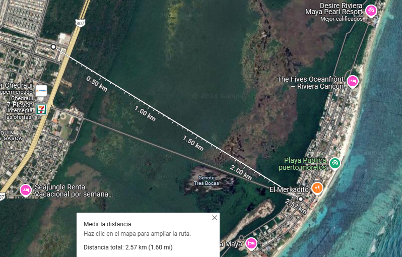 19 de 24: Distancia de la casa a la playa (Puerto Morelos).