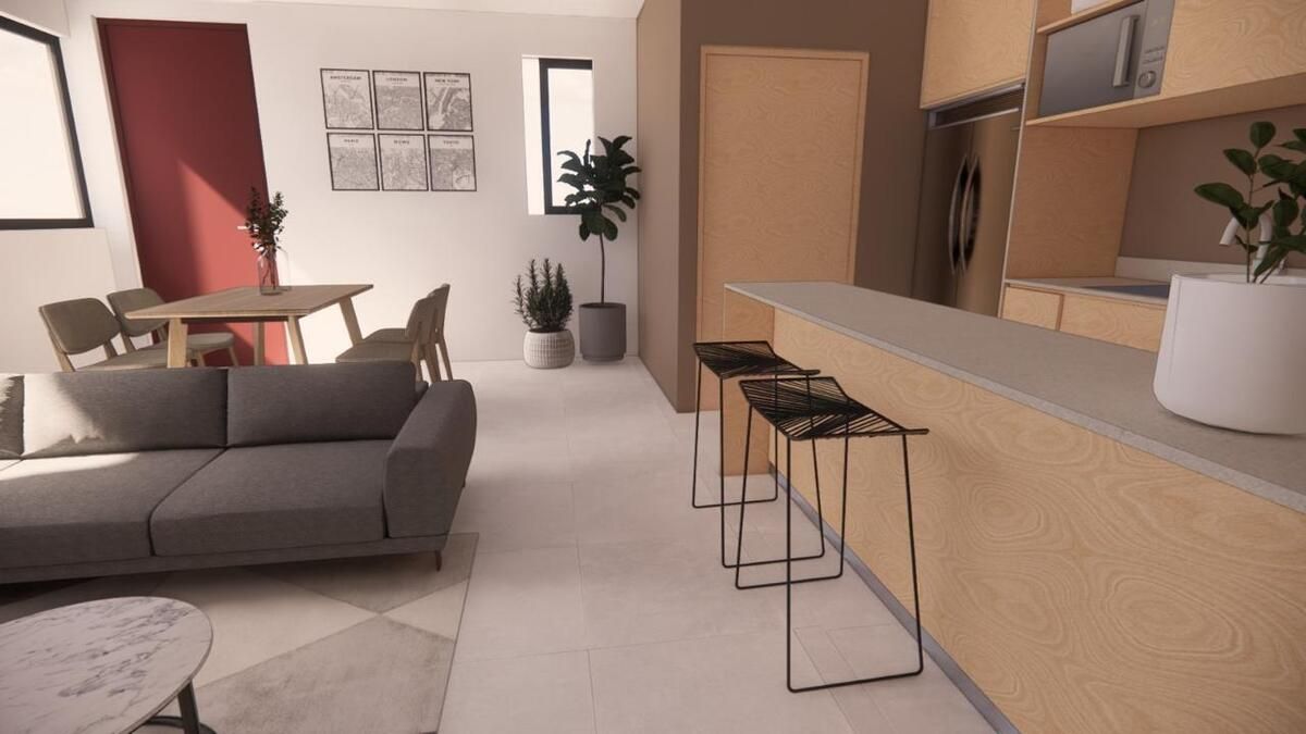 12 de 13: Render sala comedor cocina