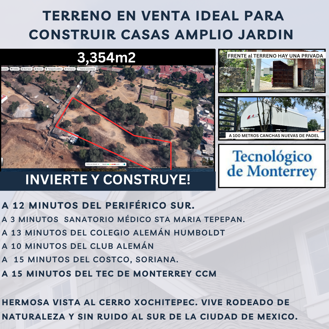 1 de 12: TERRENO PARA INVERTIR Y CONSTRUIR CASAS CON AMPLIO JARDIN
