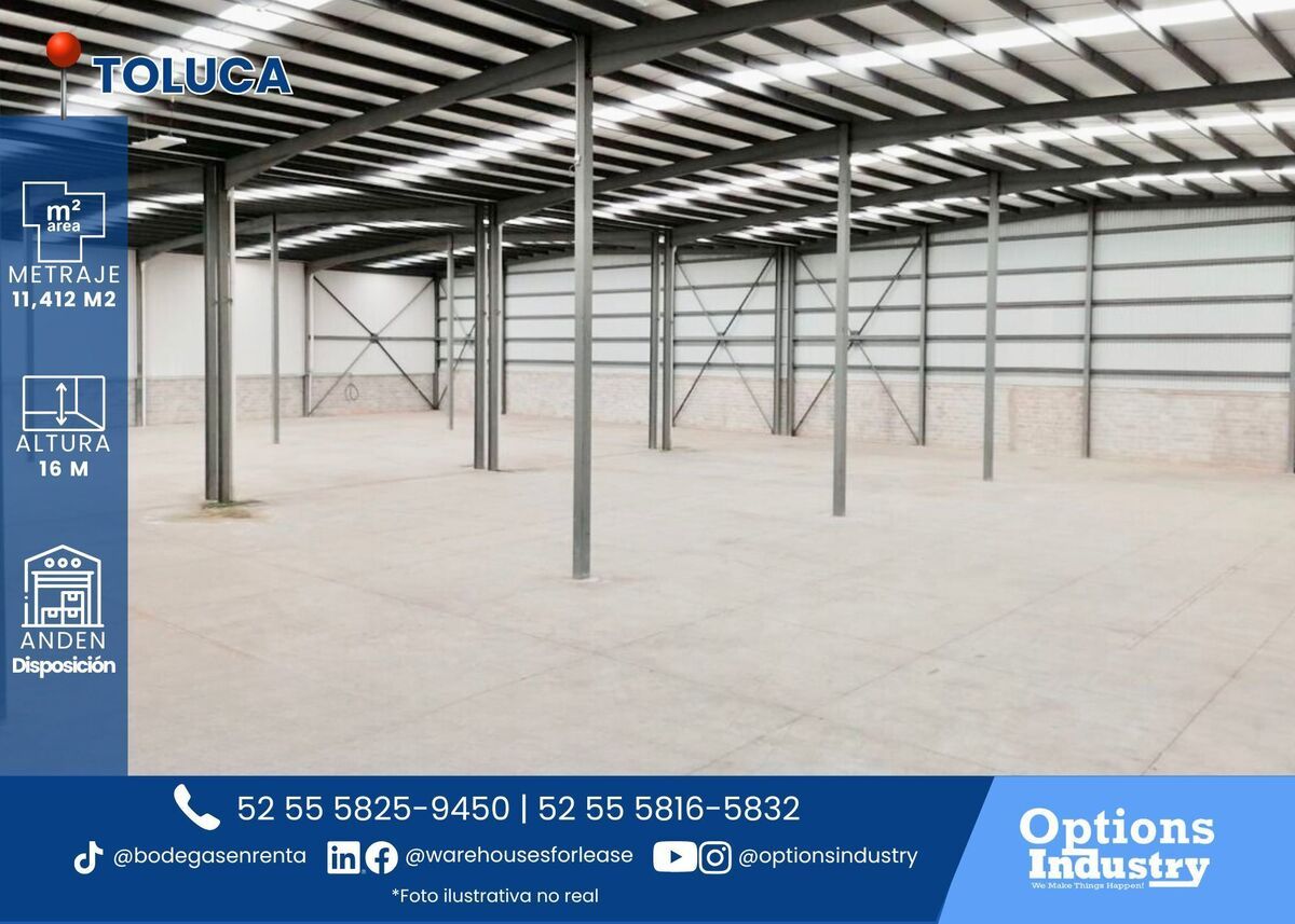 1 de 3: Espacio industrial en renta con oficinas incluidas en Toluca