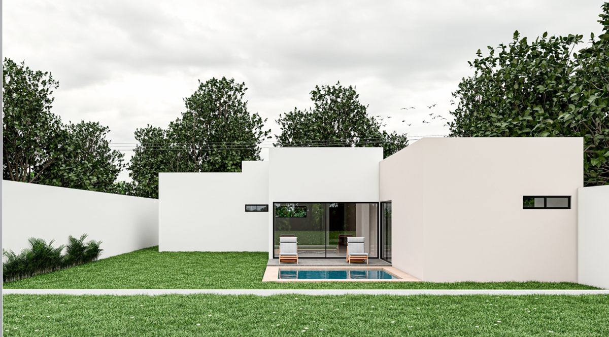 3 de 4: Facha posterior, patio