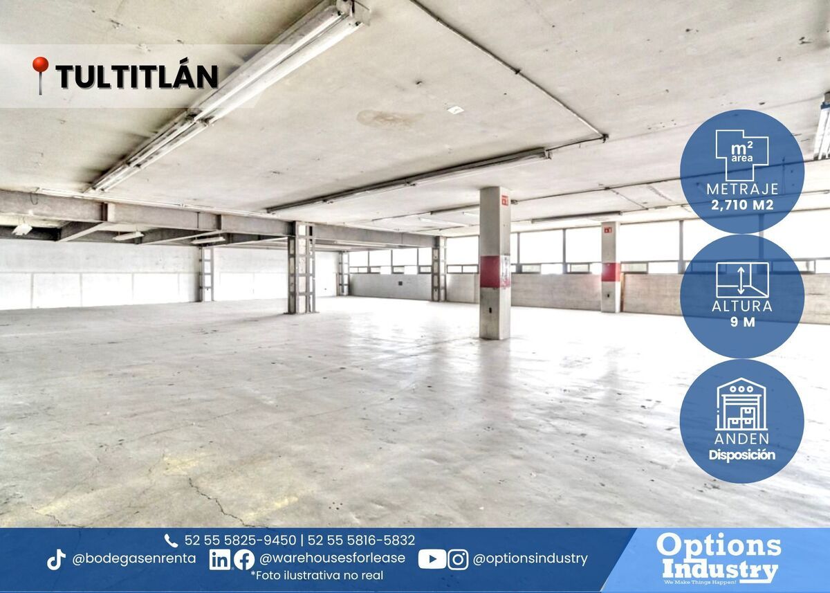 1 de 3: Bodega industrial en renta en Tultitlán