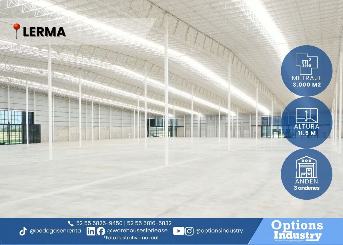 1 de 3: Espacio en renta en parque industrial Lerma